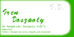 iren doszpoly business card